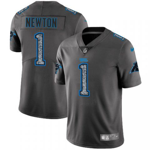 Men Carolina Panthers #1 Newton Nike Teams Gray Fashion Static Limited NFL Jerseys